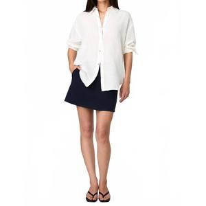 NEW FRENCH CONNECTION birdie linen oversized shirt in summer white